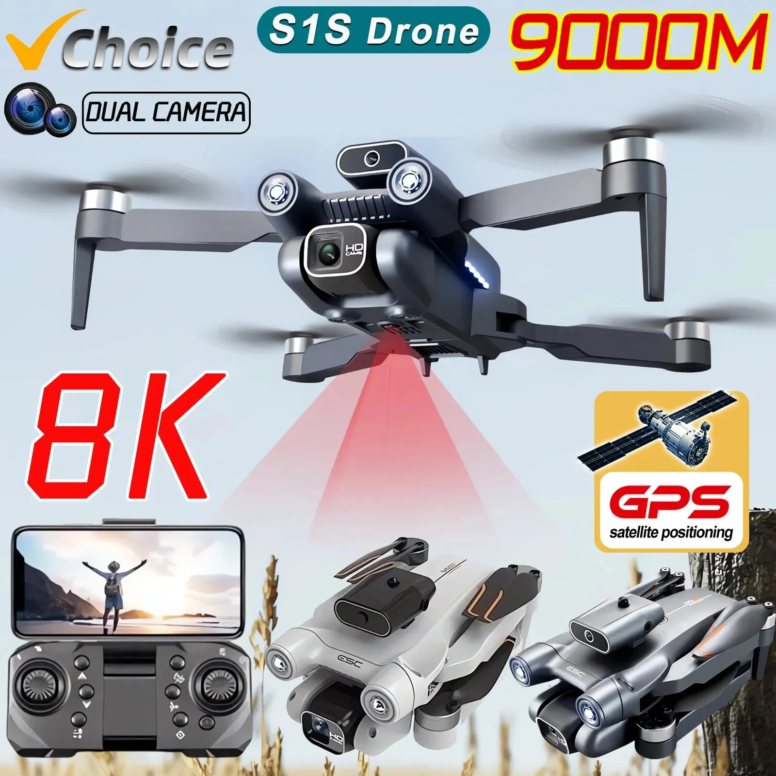 S1S Drone kamera GPS 5G 8K pro - Drone Surveying ulasan dan harga