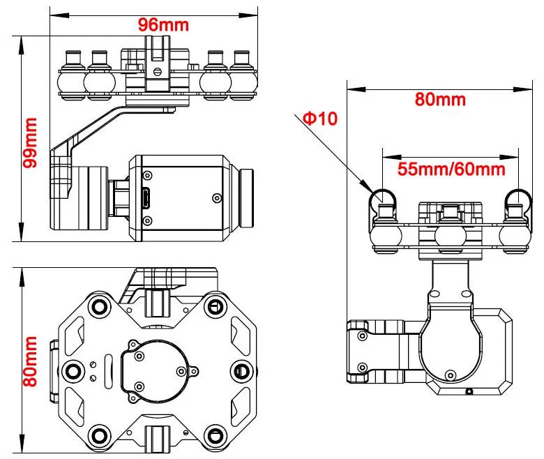Gimbal 3-axis Tarot TL3T20 640 - Drone Aerial Photography ulasan dan harga